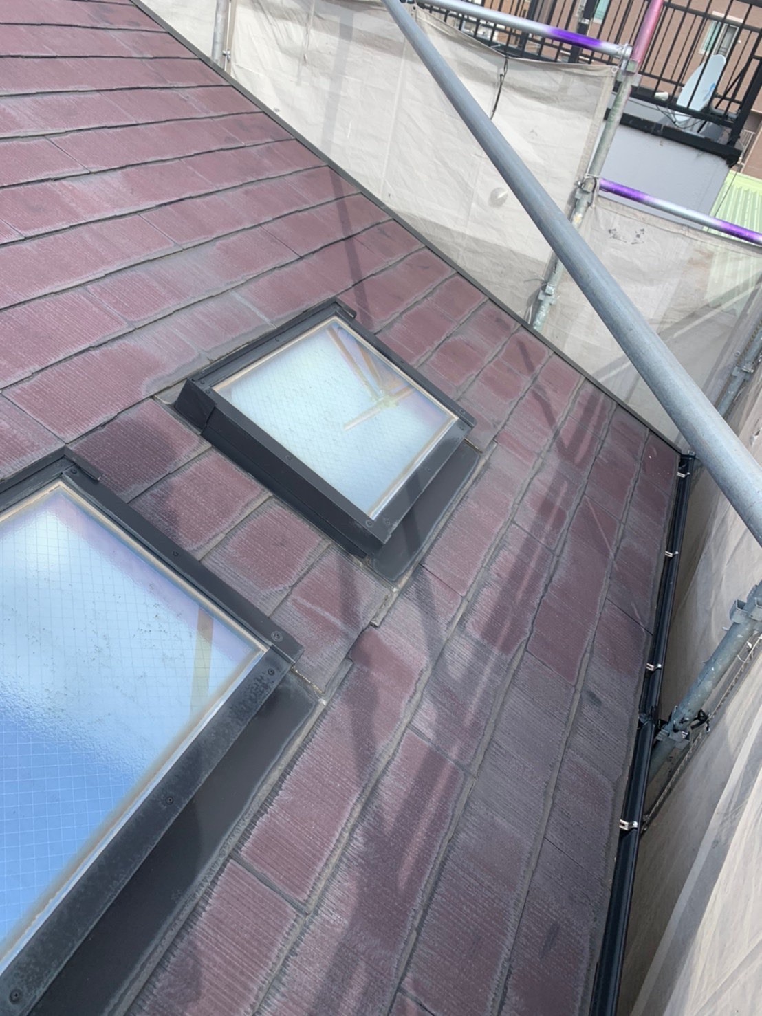 神戸市北区にて天窓からの雨漏り修理〈カバー工法〉 施工前